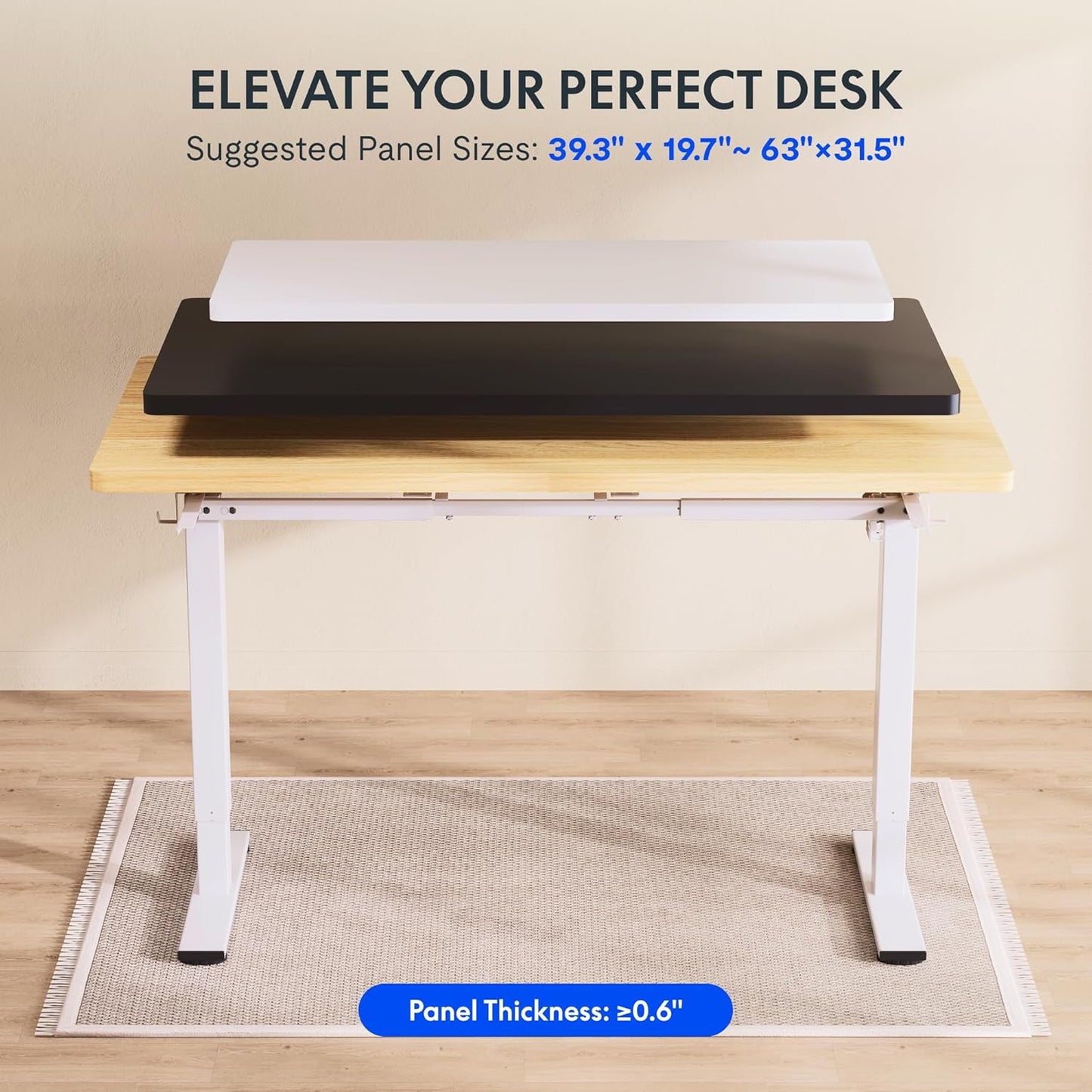 Marco electrico para escritorio con altura ajustable, color blanco FlexiSpot