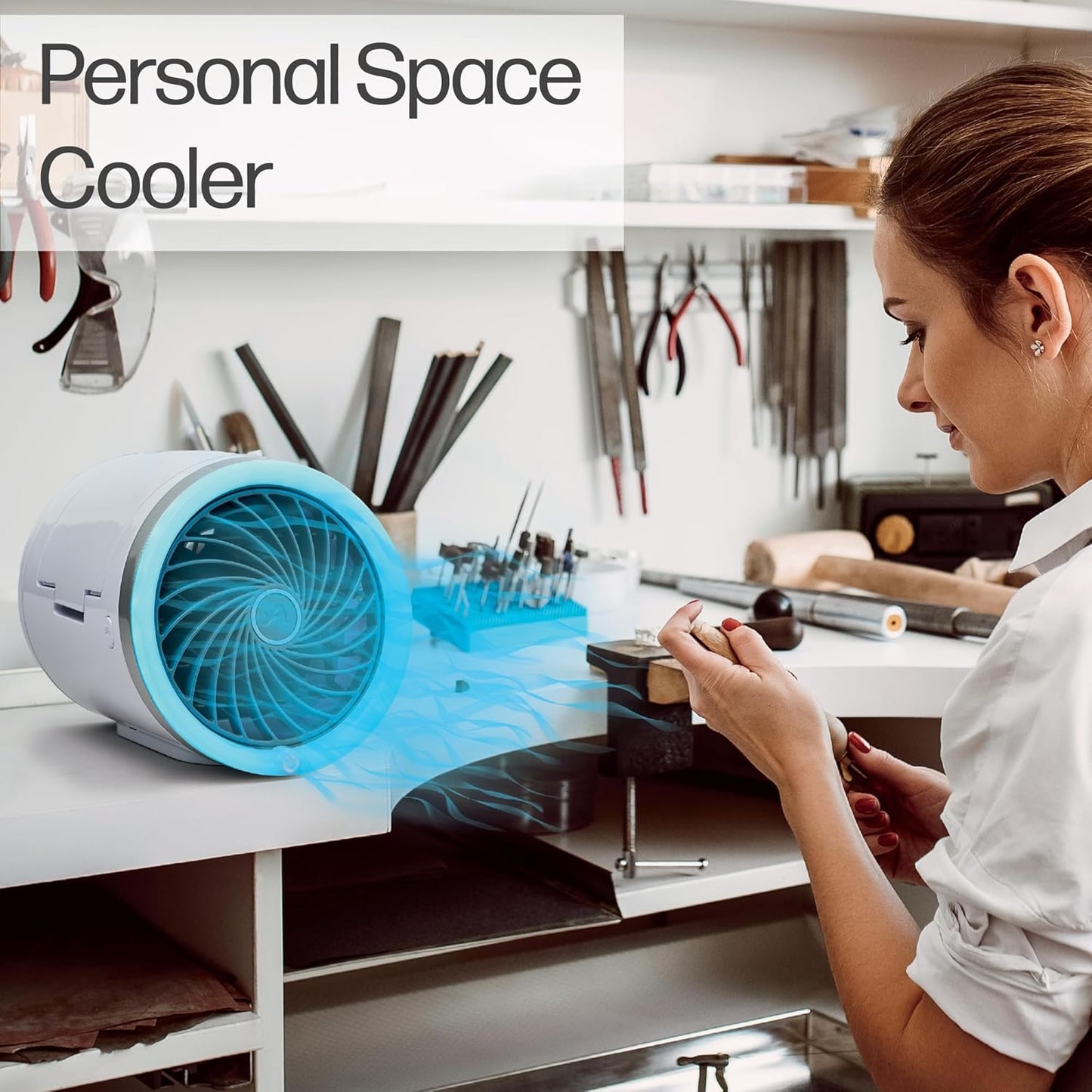 Enfriador de aire personal,portatil, silencioso, ligero y con luz led de diferentes colores. Artic Air Ice Jet