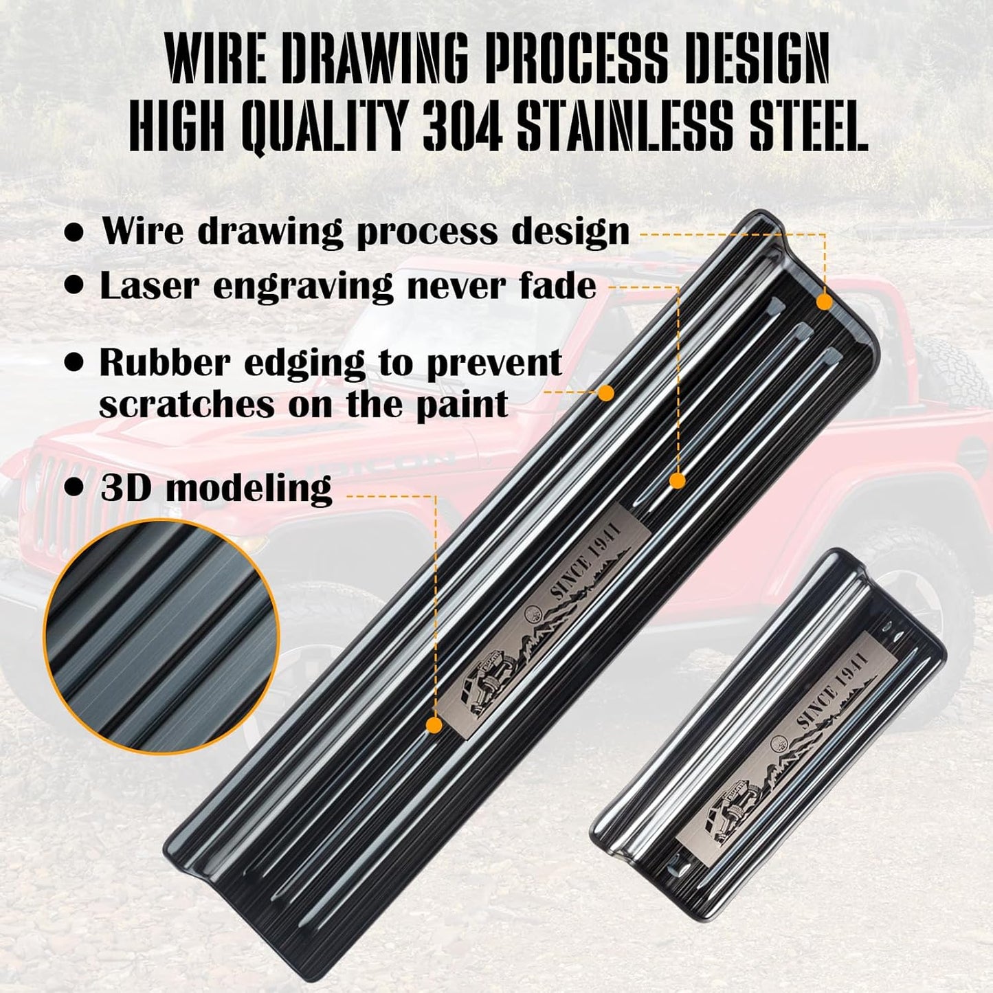 Protectores de entrada de puerta de acero inóxidable, Jeep Wrangler JL JLU 2018-2025 y Gladiator JT 2020-2025