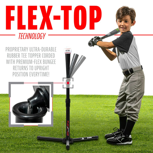 Soporte para bolas de baseball para practica de niños con altura e inclinación ajustable. Franklin Batting Tee