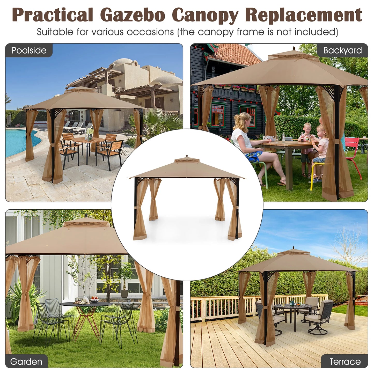 Cubierta de Repuesto para toldos 10×12 ft – Costway