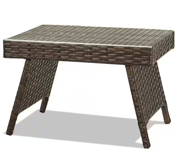 Mesa auxiliar plegable de ratán 43 × 26 × 10 cm color marrón – Costway