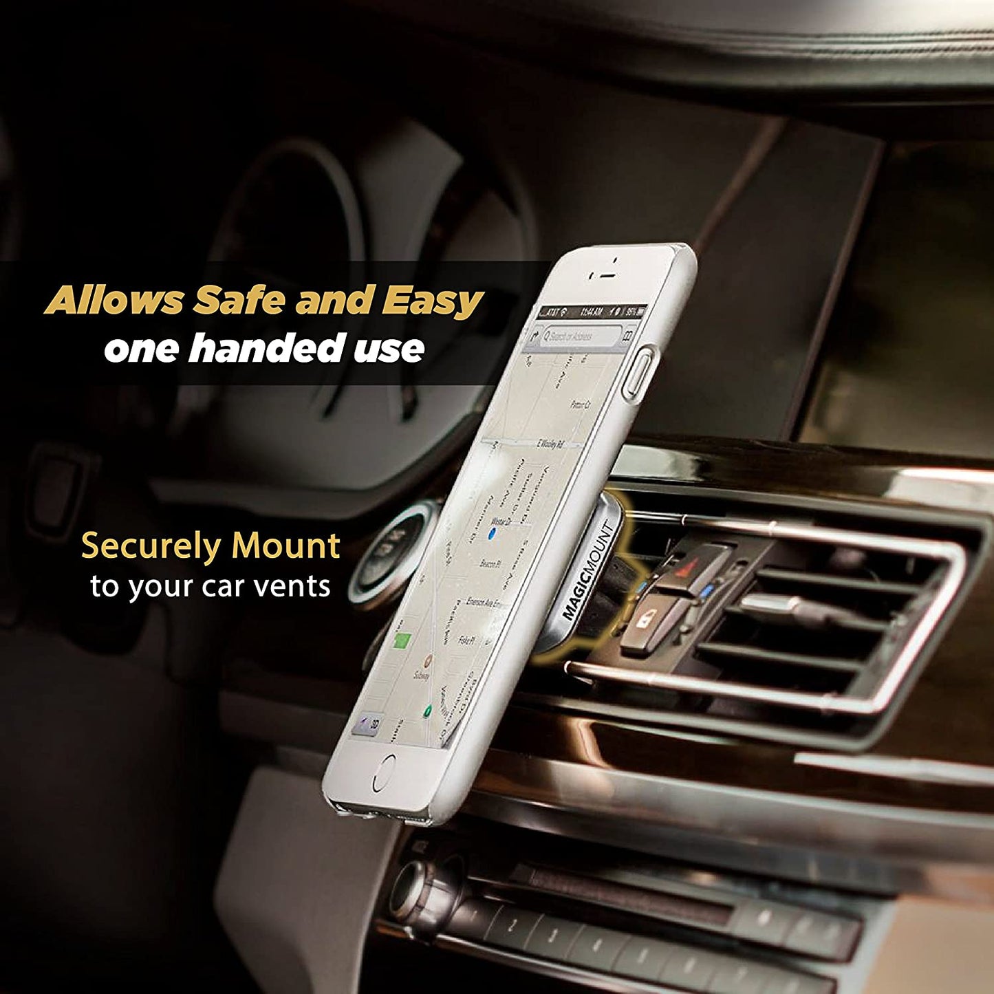 Scosche MagicMount Pro - Soporte magnético para teléfono de automóvil, universal con todos los dispositivos, soporte de ventilación de aire