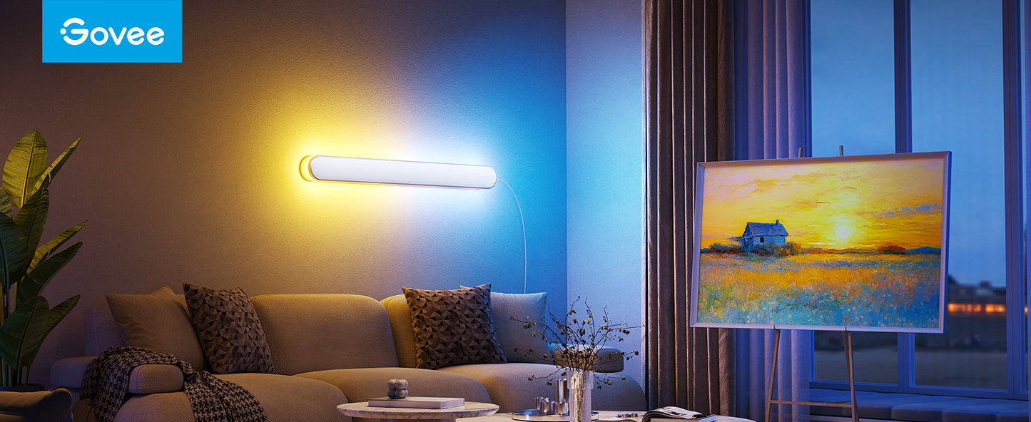 Barra de luz Govee Wall Sconce RGBIC inteligente, 6M de colores y más de 65 modos de escena