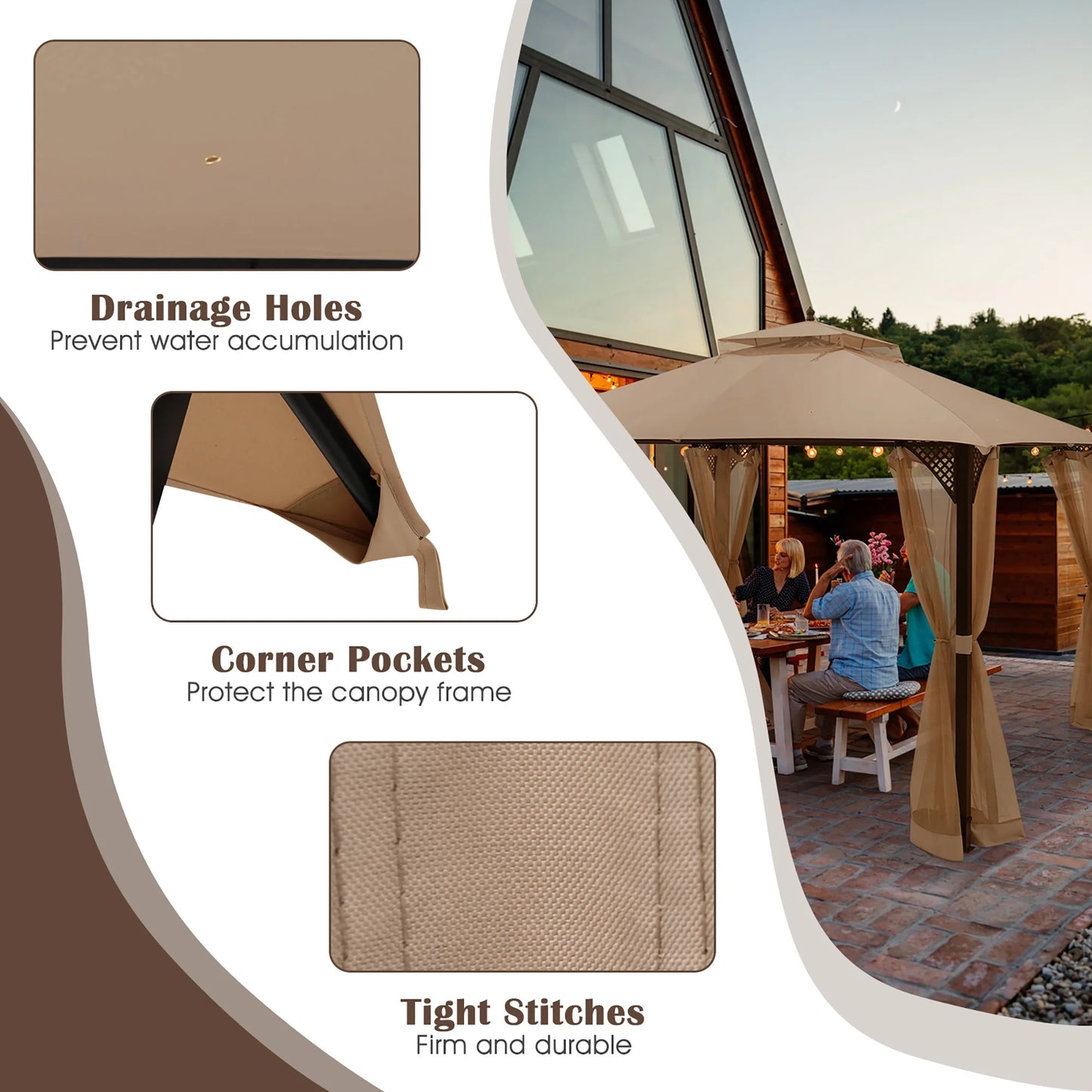 Cubierta de Repuesto para toldos 10×12 ft – Costway