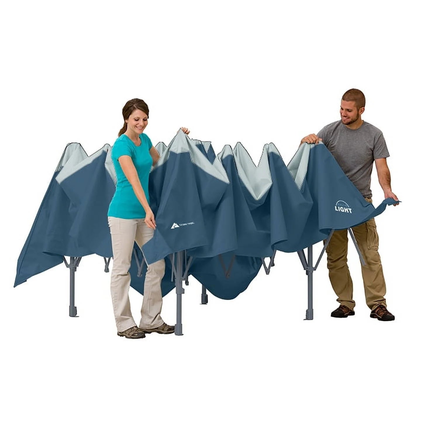 Toldo de 196 pies cuadrados de sombra (4.2m x 4.2m y 3m de alto) con luz led integrado. Ozark Trail