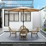 Sombrilla de patio con luz, carga solar, redonda de 120 cm Beige – Costway