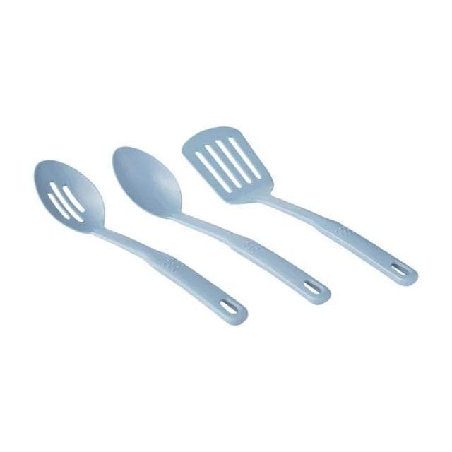 Juego de ollas, sartenes y utensilios, ceramica antiadherente, color turquesa 12 piezas. Mainstays