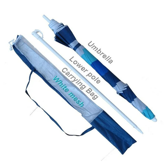 Sombrilla de Playa para clavar en la arena de 1.82m, colores marinos.