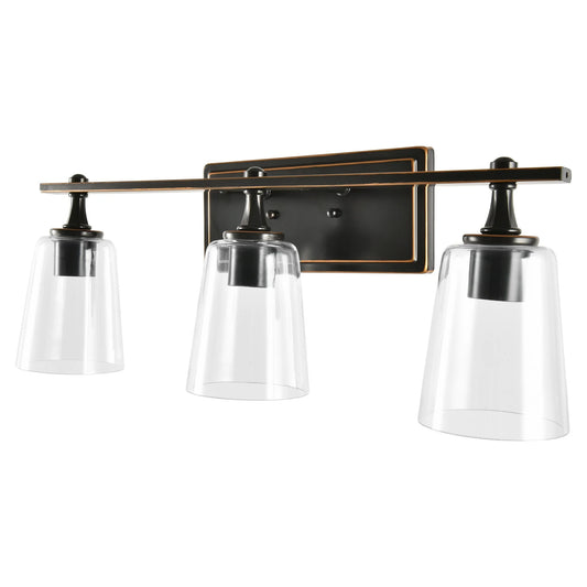 Lámpara para baño, sala o comedor de 3 bombillos estilo retro, acabado en bronce envejecido. Better Homes & Gardens
