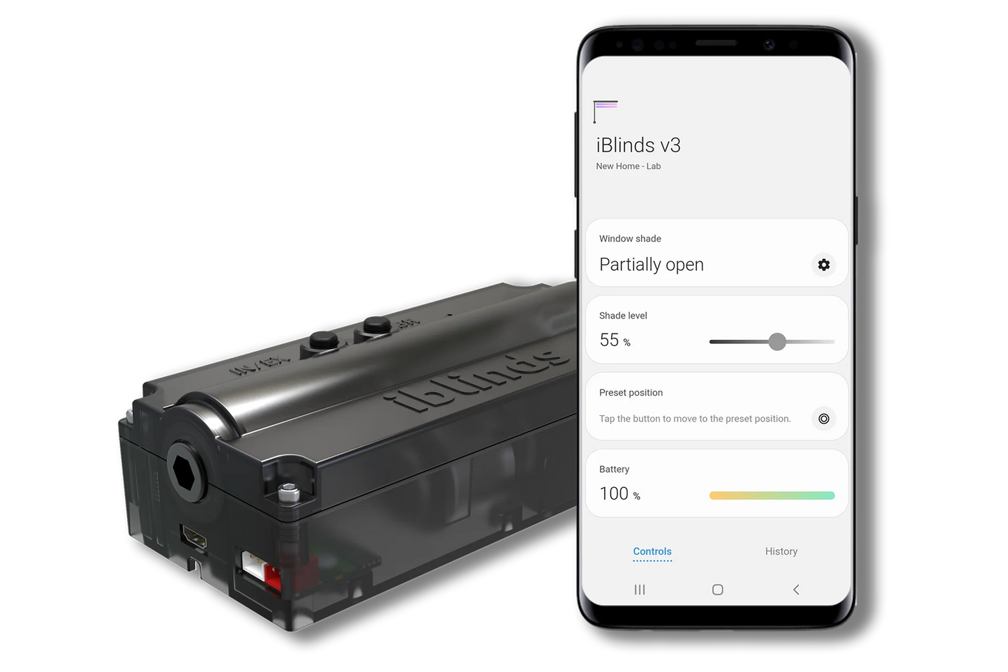 Motor para persiana compatible con Alexa y Google Home iblinds Kit v3.1