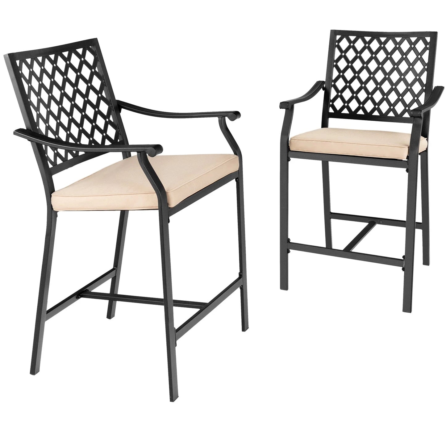 Set 2 Sillas Costway Rattan Acogedoras con Cojín