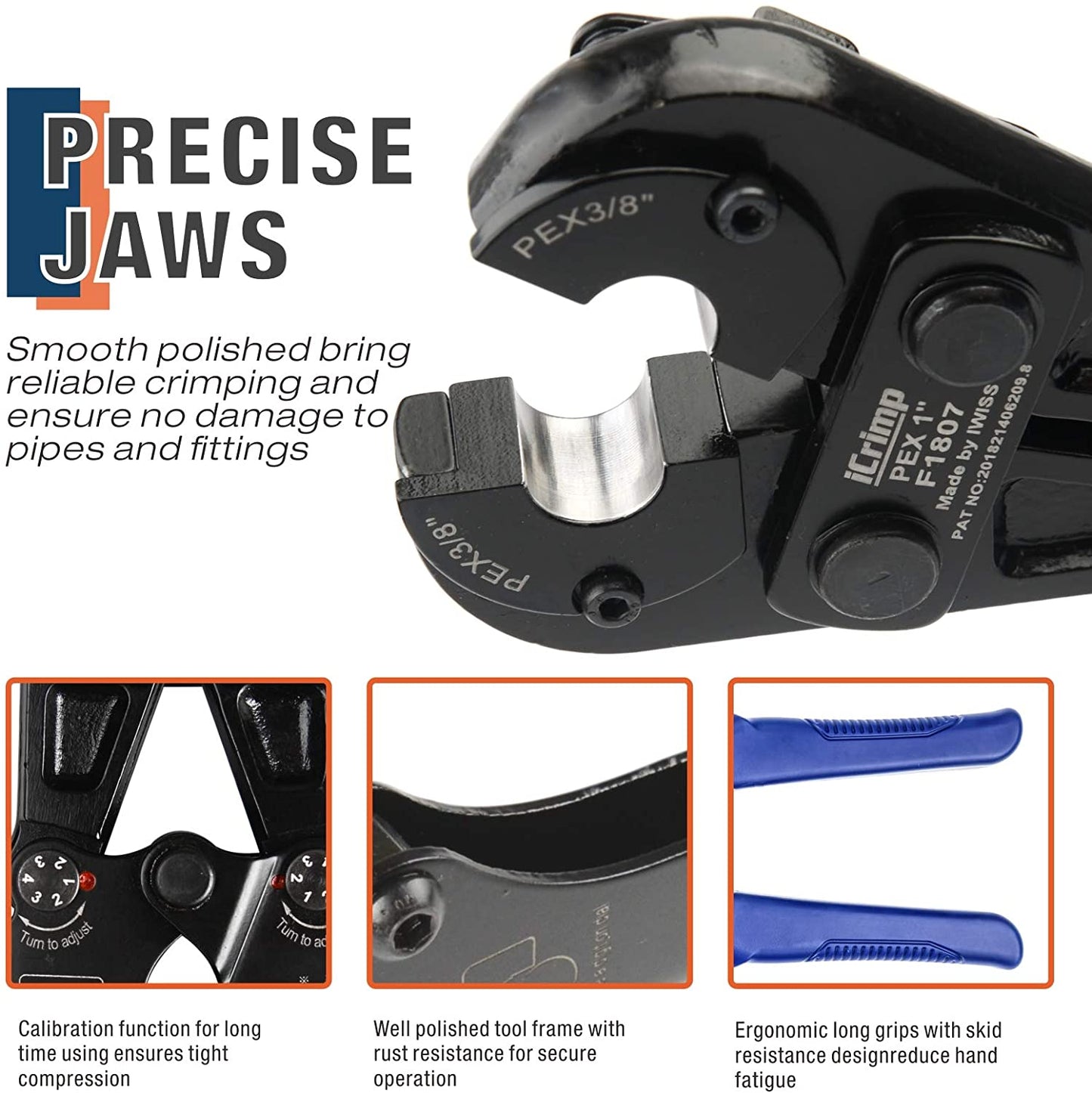 Cripadora de anillos/Juego de herramientas de prensado de anillo de cobre para mangueras PEX