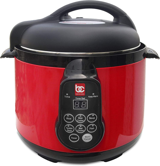 Olla multifuncional de 4 litros de acero inóxidable roja. Bene Casa