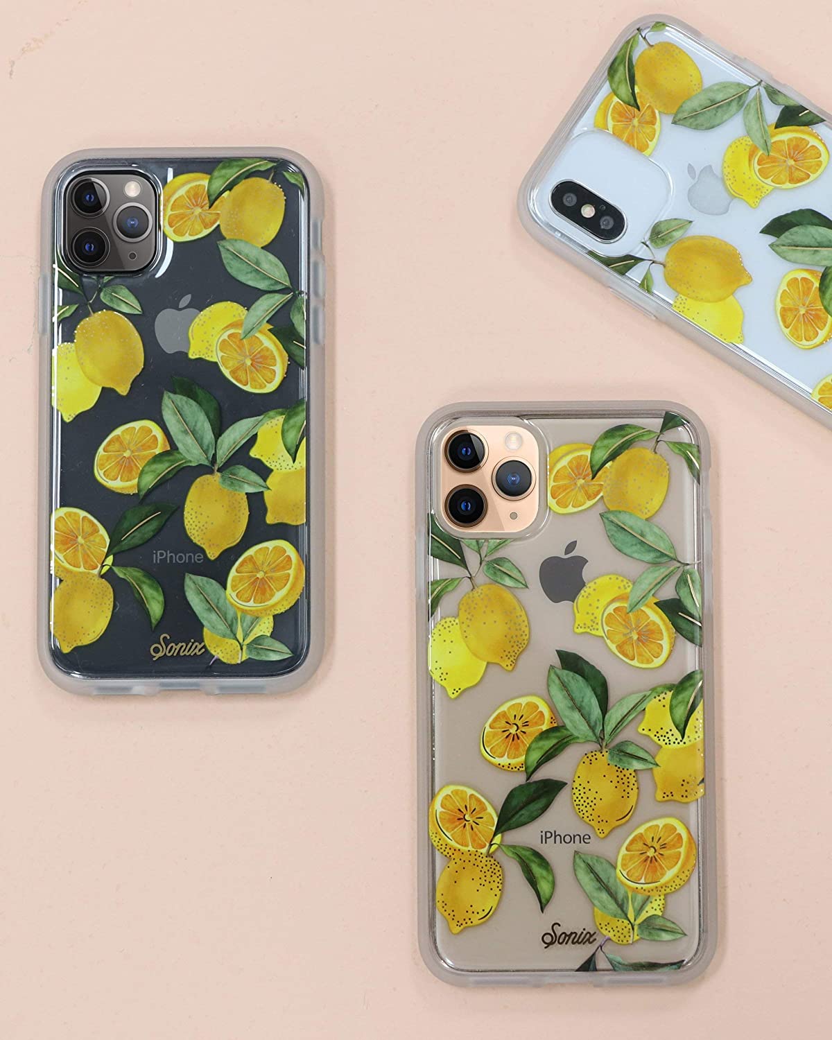 Estuche para Iphone 11 PRO/XS/X diseño limones, marca sonix.