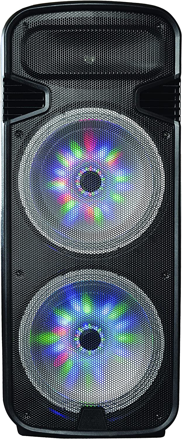 Parlante grande con doble bocina de 15¨ y micrófono inálambrico IQ Sound Supersonic