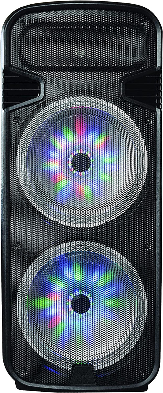 Parlante grande con doble bocina de 15¨ y micrófono inálambrico IQ Sound Supersonic