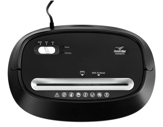 Trituradora de papel de 10 hojas Thunderdog