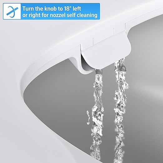 Asiento bidet sin electricidad de doble boquilla auto-limpiable para inodoros alargados 44×36×5 cm – Sineobath