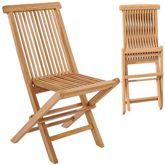 Set de 2 Sillas de madera Plegables de Teak Costway para Patio