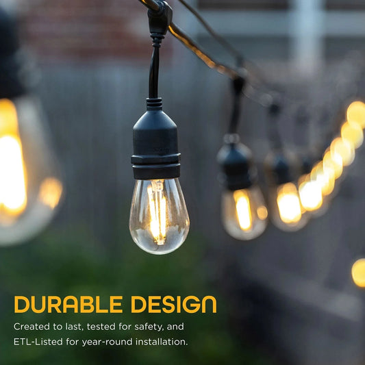 Cadena de luces de bombillas para decoración de cafeterias, negocios y hogar. Eco Scapes