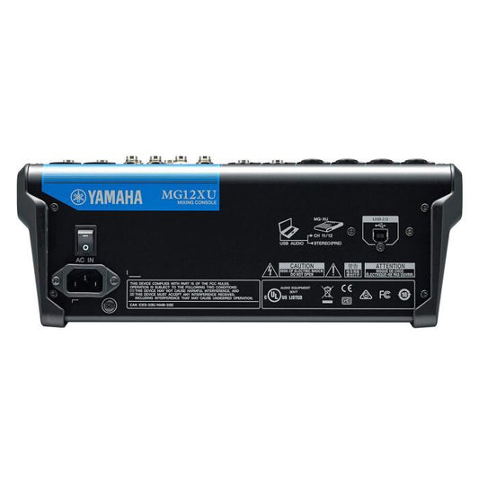 Mixer/Mexcladora de audio de 12 canales con faders, USB y efectos SPX. Yamaha MG12XU