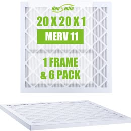 Filtro de aire de 20 x 20 x 1, MERV 11, con marco de plastico y 6 recambios