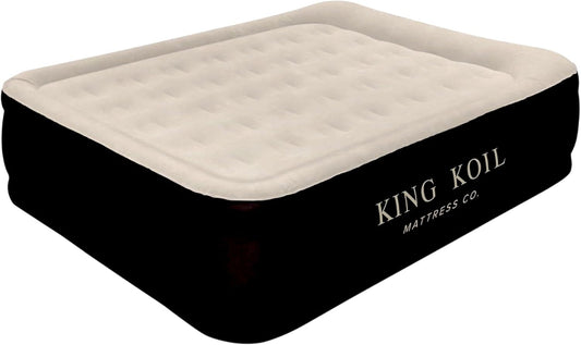 Colchón inflable de lujo tamaño queen, alto, con inflador integrado. King Koil