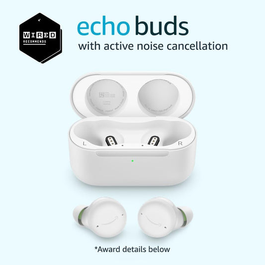 Audifonos de pastilla con cancelación de ruido,resistente al sudor, con alexa. echo buds
