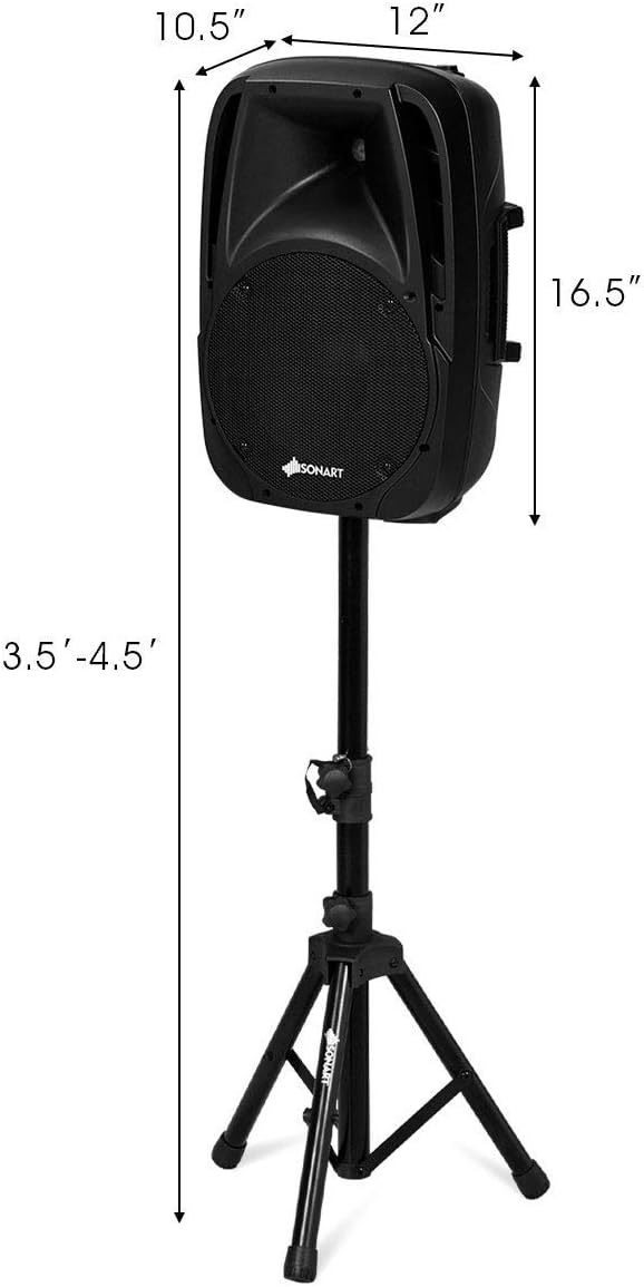 Sistema de altavoces PA 150W RMS con altavoz activo + pasivo 30×27×42 cm – Costzon