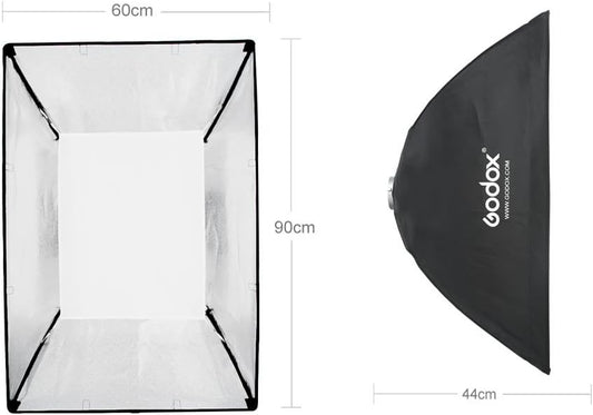 Caja de luz/Softbox rectangular 60 × 90 cm con rejilla Honeycomb y montura Bowens – Godox