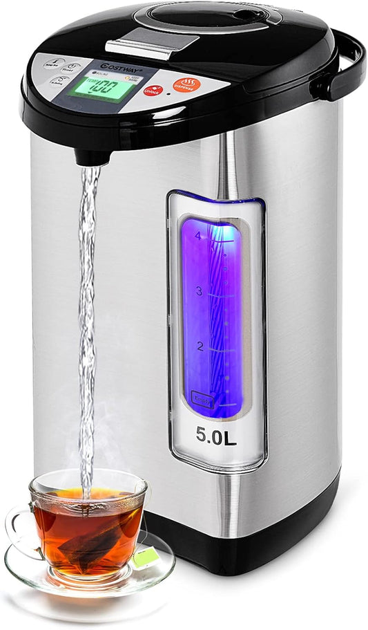 Dispensador de Agua Caliente Eléctrico COSTWAY 5 L – Hervidor con Control de Temperatura