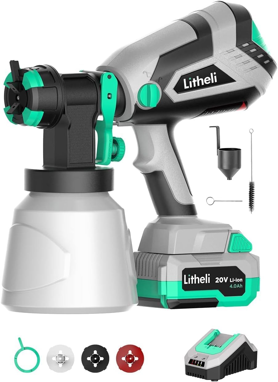 Pistola de Pintura Inalámbrica de 20V, Litheli
