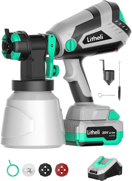 Pistola de Pintura Inalámbrica de 20V, Litheli