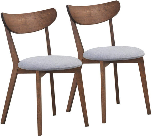 Set de 2 sillas tipo mid-century tapizado 83 × 79 × 89 cm gris – Costway