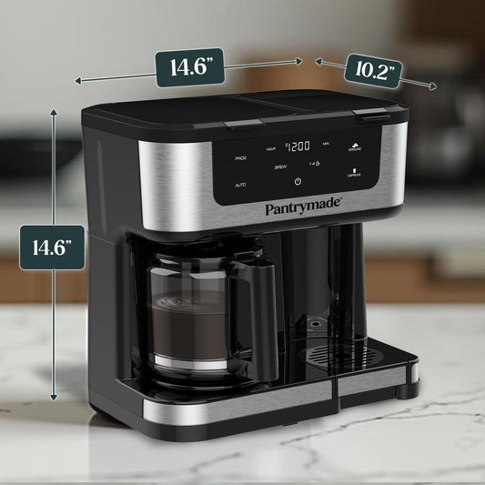Cafetera Pantrymade Deluxe 12 Tazas + Single Serve