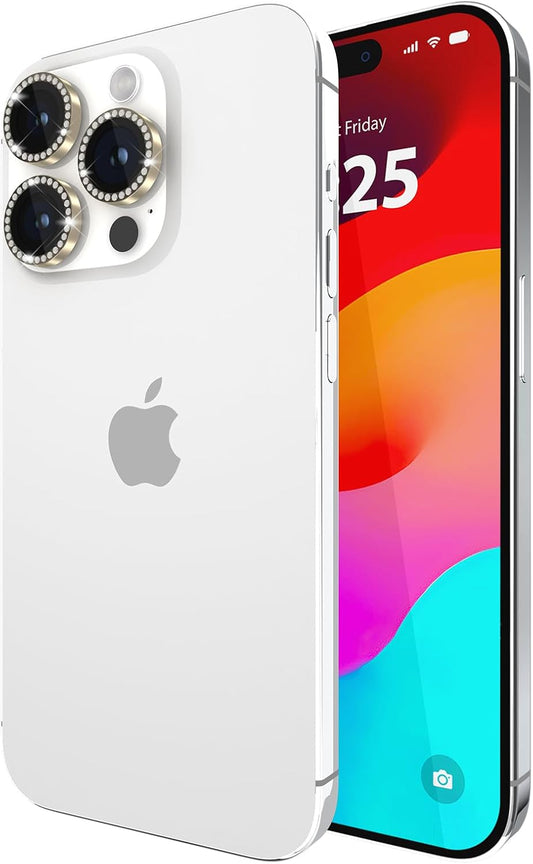 Protector de lentes de cámara para iPhone 15 Pro/15 Pro Max con anillos de aluminio. Kate Spade