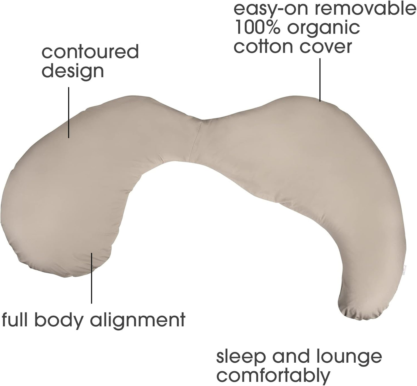 Almohada Corporal Completa Boppy – Funda Orgánica Removible, Hipoalergénica