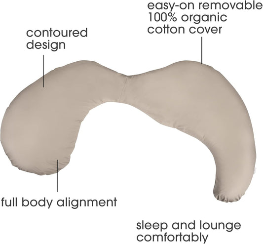 Almohada Corporal Completa Boppy – Funda Orgánica Removible, Hipoalergénica