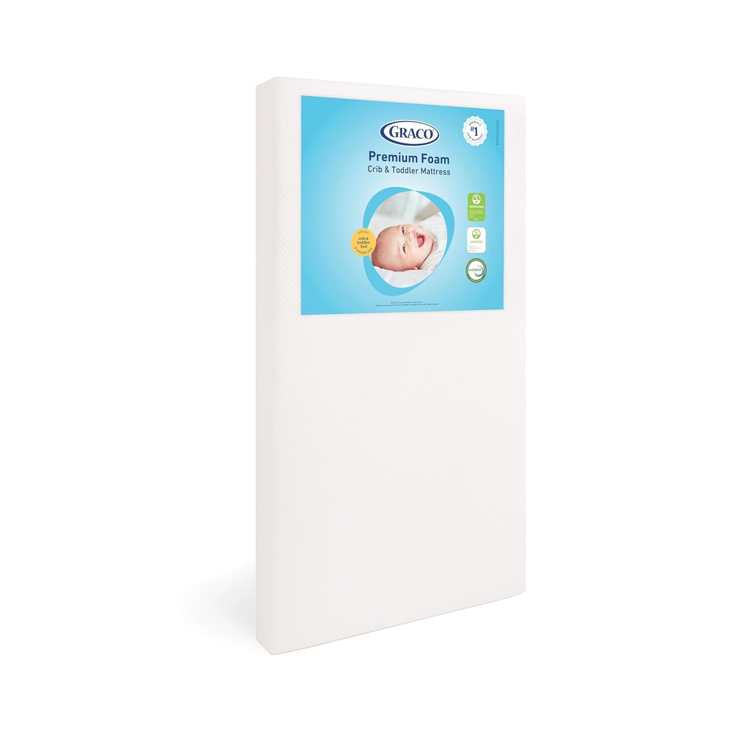 Graco Colchón Premium para Cuna y Cama Infantil – Espuma Certificada, Cubierta Impermeable y Lavable