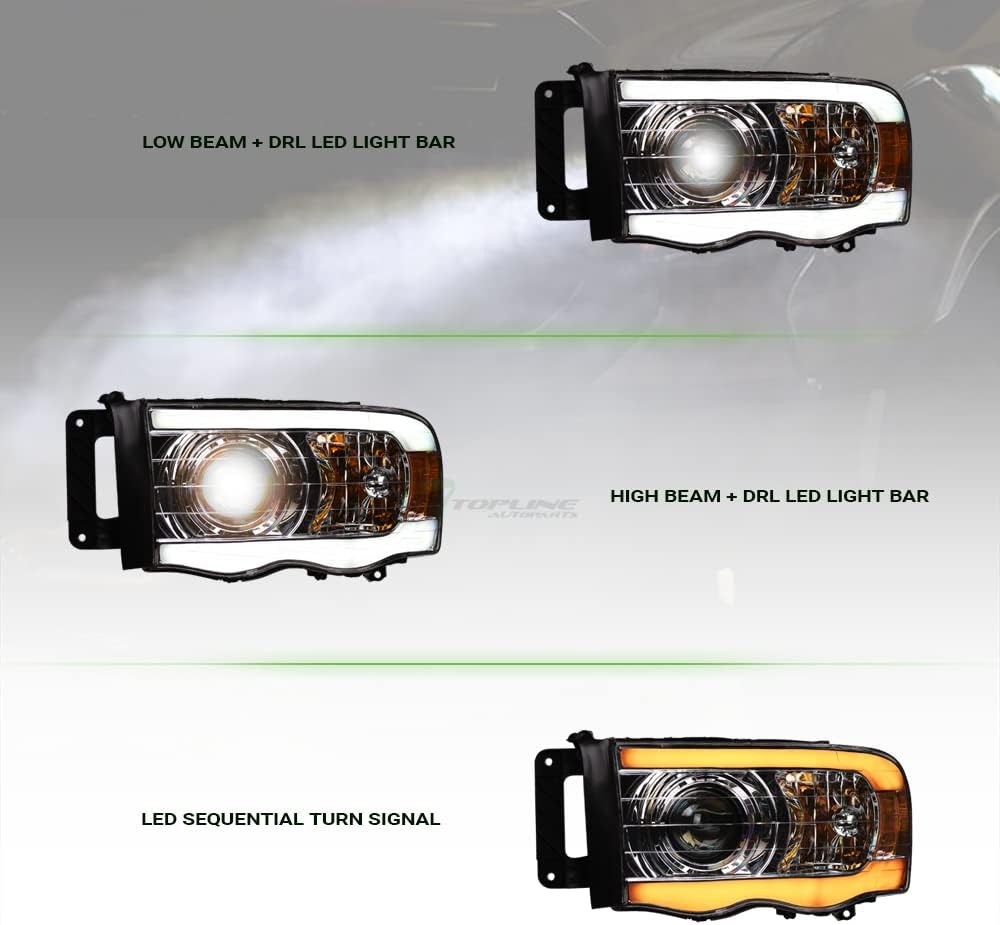 Focos LED secuenciales Switchback para Dodge RAM , compatibles con modelos 1500/2500/3500