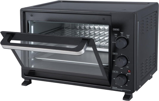 Horno tamaño familiar de 6 rebanadas de 1500 watts. Color negro, MAINSTAYS.