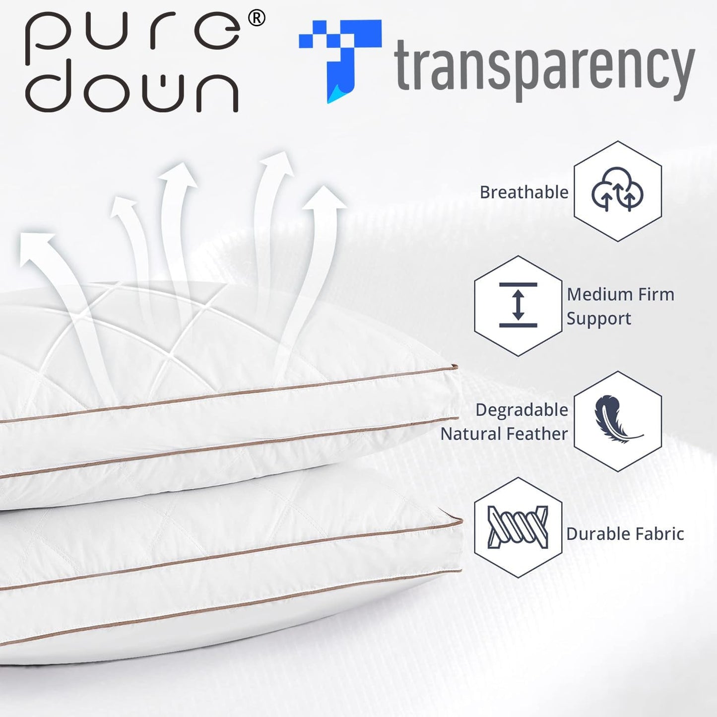 Almohada de Plumón y Plumas de ganzo Puredown – Estilo Hotel