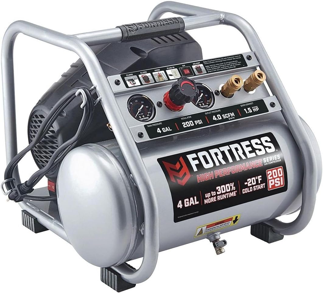 Compresor de Aire Portátil  de 4 Galones (15L) 200 PSI, 4.0 SCFM, 1.5HP. FORTRESS