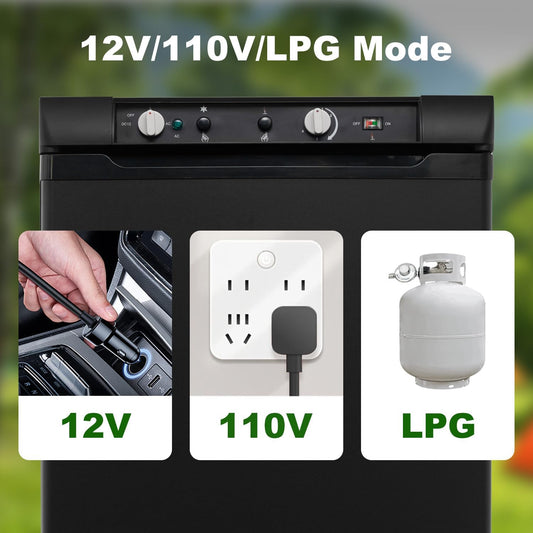 Refrigeradora de Gas de 3.5 pies cubicos, funciona con Gas Propano/12V ó corriente 110V. SMETA