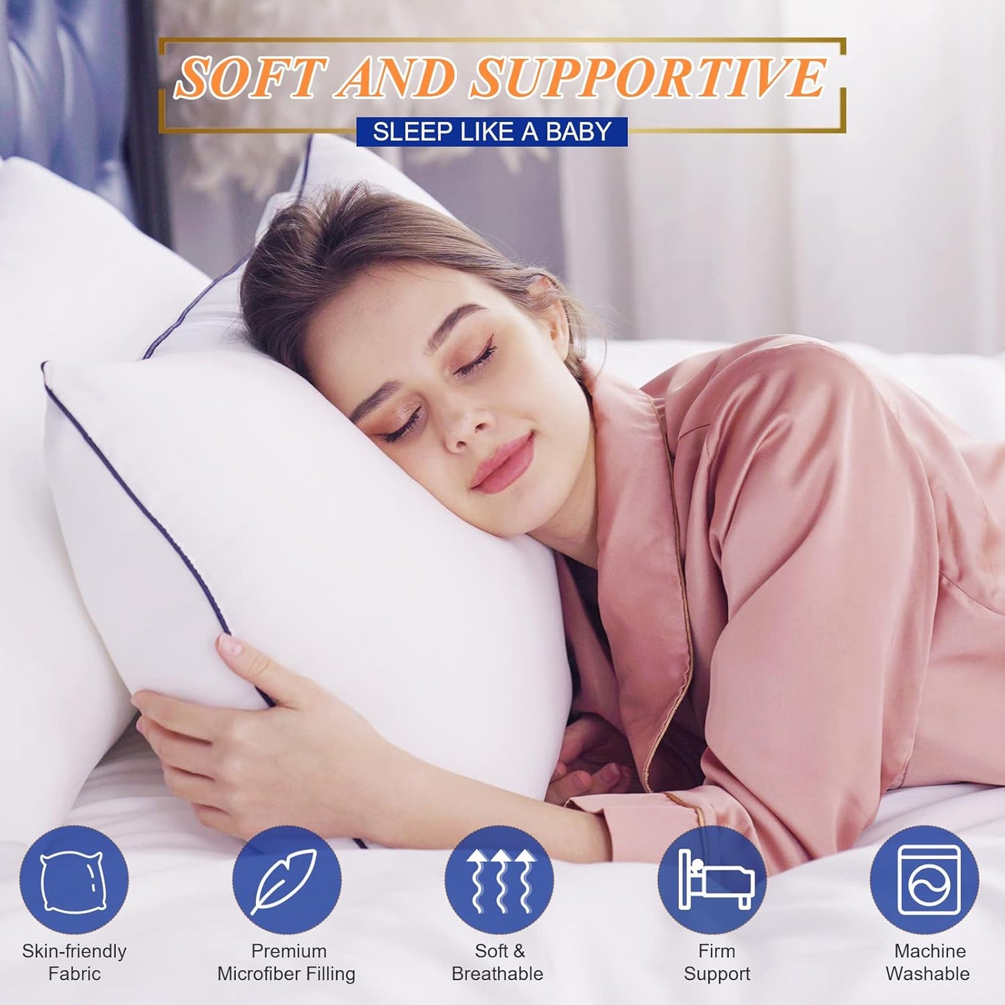 Set de 2 almohadas queen 51×71 cm con efecto “cool” y relleno alternativo – MZOIMZO
