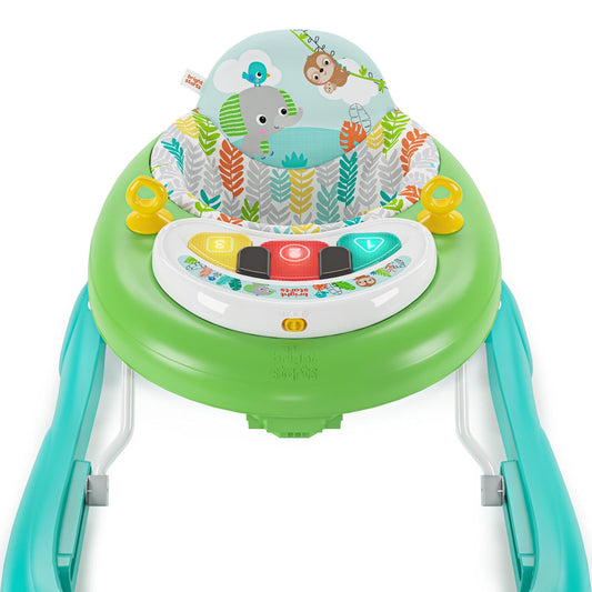 Caminadora para bebés 2-en-1 Tiny Trek Jungle Vines, altura ajustable y piano desmontable – Bright Starts