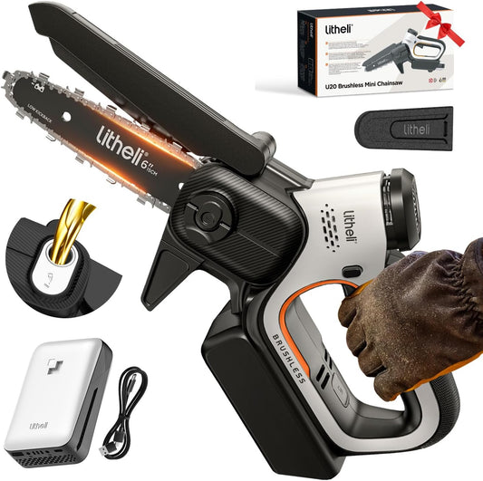 Motosierra Inalámbrica para jardinería, batería de 20V. Litheli