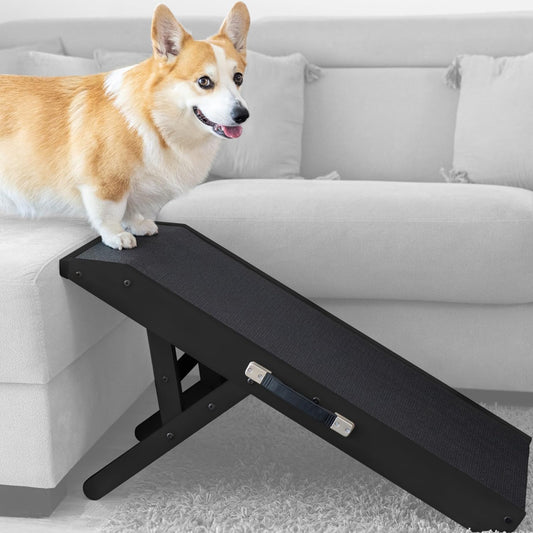 Rampa para perros, antidezlizante, lisa, plegable y con altura ajustable de 17.7cms a 50.8cms. PRIORPET