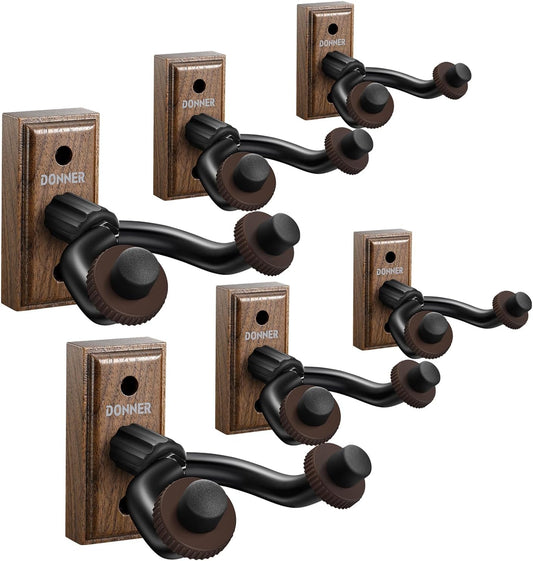 Soporte de pared para guitarras y bajos y otros instrumentos de cuerda, con base de madera. Donner